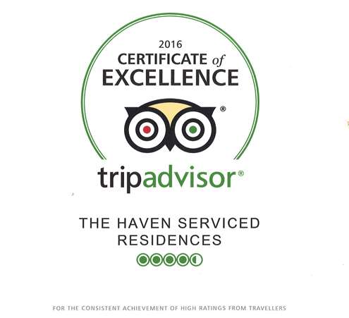 “Haven Serviced Residences” receives Certificate of Excellence
